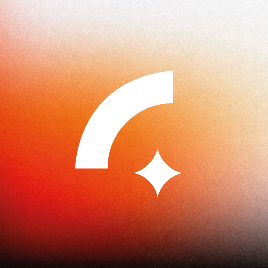 CREATE brand mark — arc and spark on the studio gradient